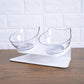 Elevated Non - Slip Double Cat Bowl With 15° Tilted Design - Pets Perfect