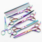 7 Inch Electroplating Color Pet Grooming Scissors - 5 - Piece Set - Pets Perfect