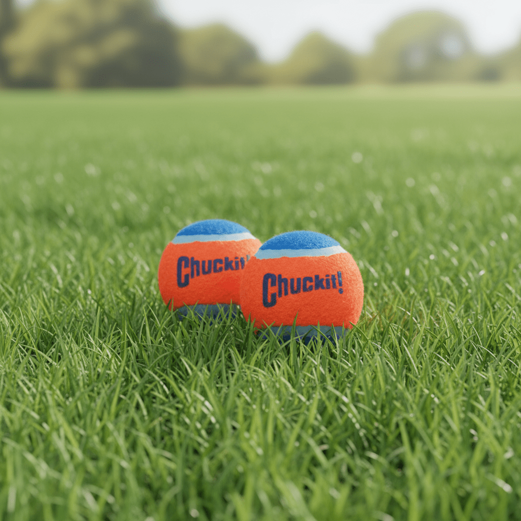 Chuckit! Tennis Ball Dog Toy Shrink Sleeve Blue/Orange 1ea/SM, 2 pk - Pets Perfect