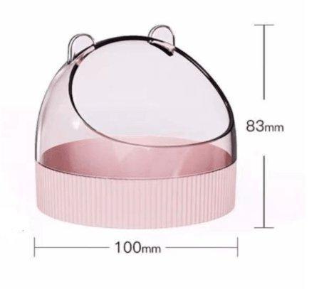 Colorful Candy Acrylic Hamster Food Basin With Gold Wire Feeder.