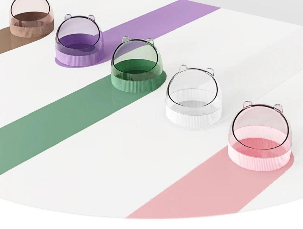 Colorful Candy Acrylic Hamster Food Basin - Gold Wire Feeder Bowl for Small Pets - Pets Perfect