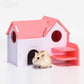 Colorful Double-Storey Hamster Sleeping Nest: A Stylish Wooden Villa Toy For Small Pets.