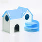 Colorful Double-Storey Hamster Sleeping Nest: A Stylish Wooden Villa Toy For Small Pets.