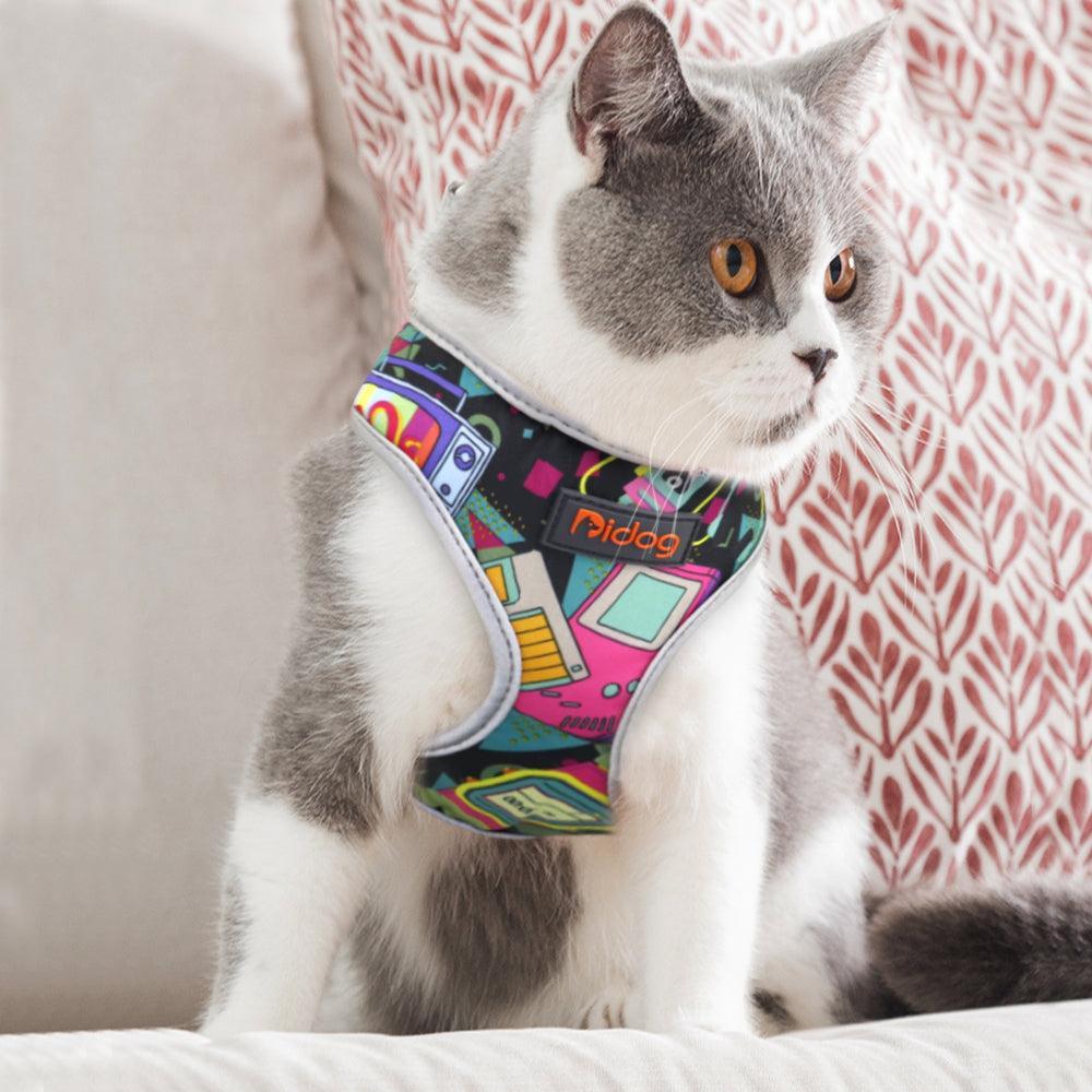 Dog Hugs Cat ComfortFit Nylon Harness & Leash Set - Breathable Adjustable Harness for Cats & Small Dogs - Pets Perfect