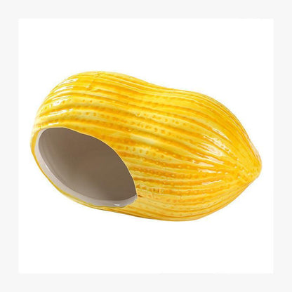 Ceramic Hamster Hideout - Nutshell Nest for Small Pets.