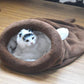 Cozy Paws Sleeping Bag Nest - Warm Plush Cat & Dog Bed with Big Ears - Pets Perfect