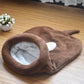 Cozy Paws Sleeping Bag Nest - Warm Plush Cat & Dog Bed with Big Ears - Pets Perfect
