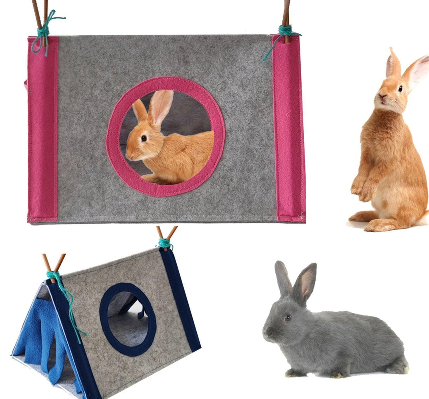 Cozy Pet Retreat: Felt Cloth Rabbit Nest & Hamster Corner House Tent.