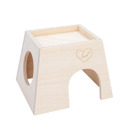 Cozy Woodland Retreat - Wooden Hamster Hideout with Stitching Details - Pets Perfect