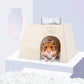 Cozy Woodland Retreat - Wooden Hamster Hideout with Stitching Details - Pets Perfect