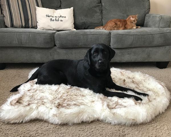 Cozycanine Plush Dog Bed - Luxurious Beige Mat For Restful Pet Sleep - Pets Perfect