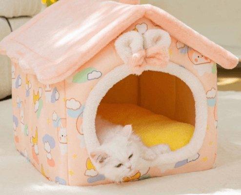 Cozyfold Pet House: Foldable Winter Bed & Enclosed Cave For Dogs And Cats