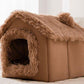 Cozyfold Pet House: Foldable Winter Bed & Enclosed Cave For Dogs And Cats