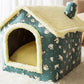 Cozyfold Pet House: Foldable Winter Bed & Enclosed Cave For Dogs And Cats