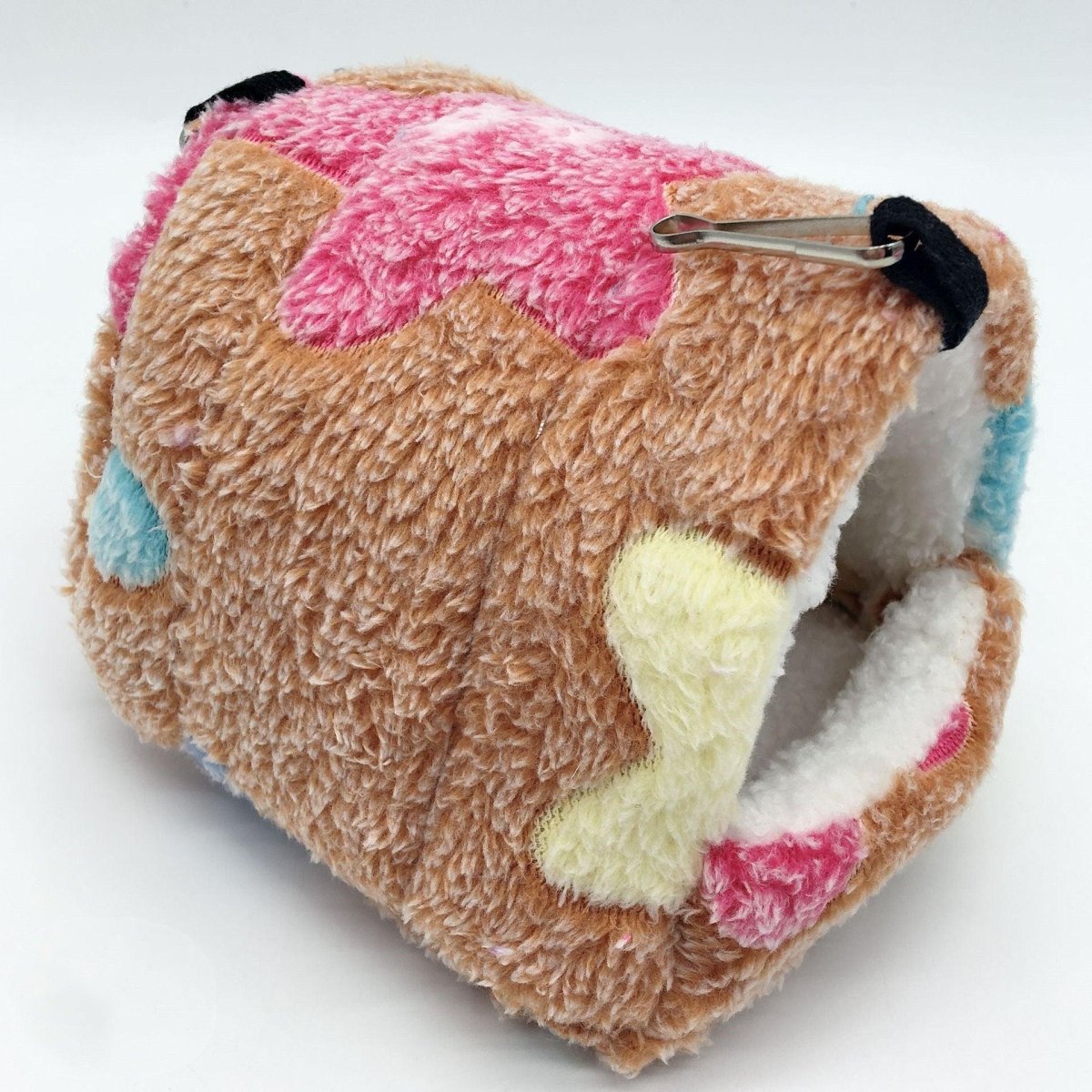 Fleece Pet Bed with Hook Attachment - Warm Nest for Small Pets - Pets Perfect