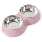 Stylish Stainless Steel Double Pet Feeder - Premium Food And Water Bowls For Cats, Dogs, And Puppies - Pets Perfect