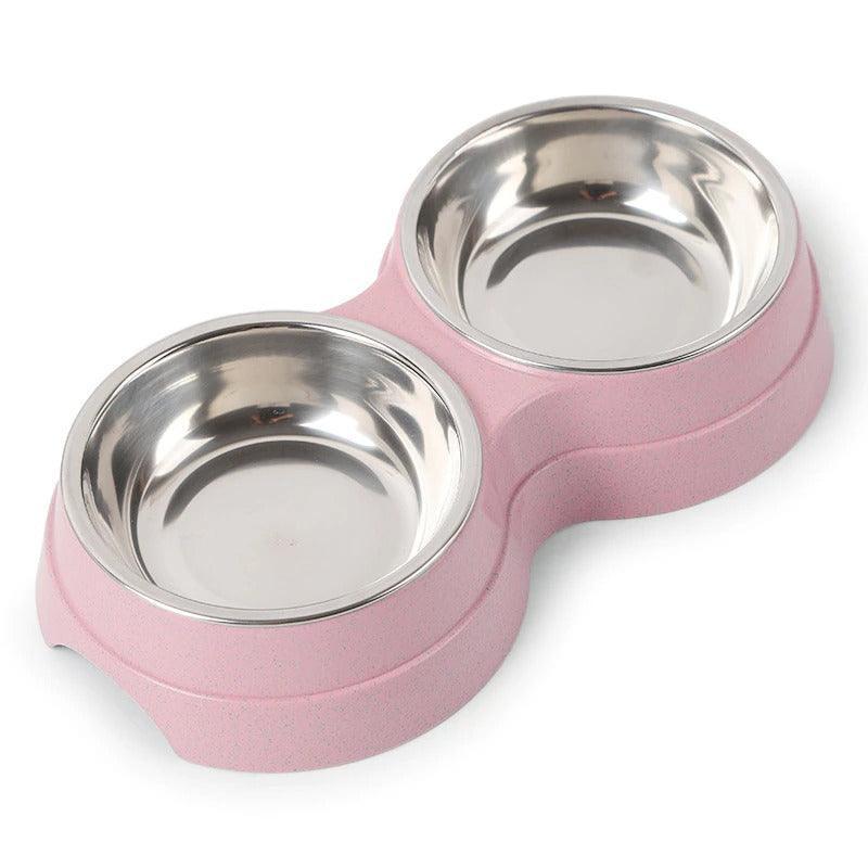 Stylish Stainless Steel Double Pet Feeder - Premium Food And Water Bowls For Cats, Dogs, And Puppies - Pets Perfect