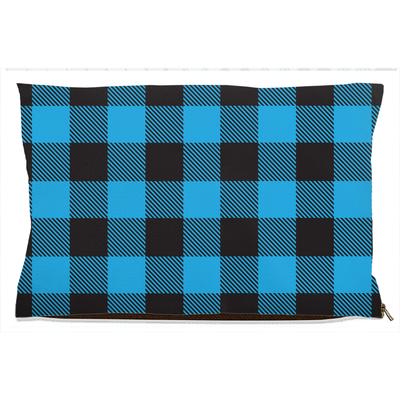 Buffalo Plaid Blue Dog Bed, Water Resistant/18x28 inch