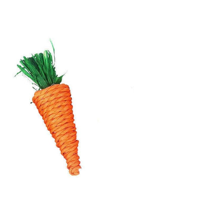 Natural Woven Loofah Carrot Toy - Eco - Friendly Chew Toy for Hamsters & Small Pets - Pets Perfect