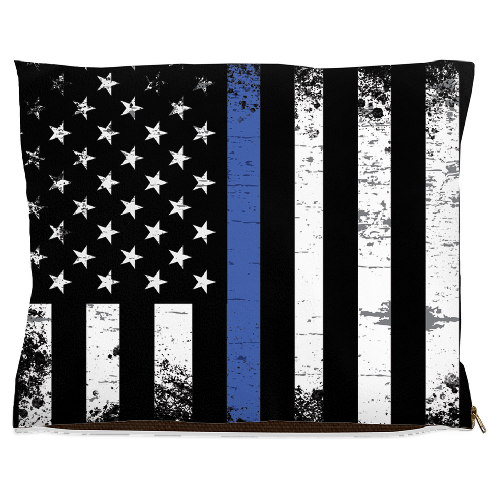 Thin Blue Line Dog Bed, Fleece/30x40 inch, view 4