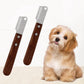 Dog Hair Removal Knife - Wood Handle Pet Grooming Shaving Comb - Pets Perfect