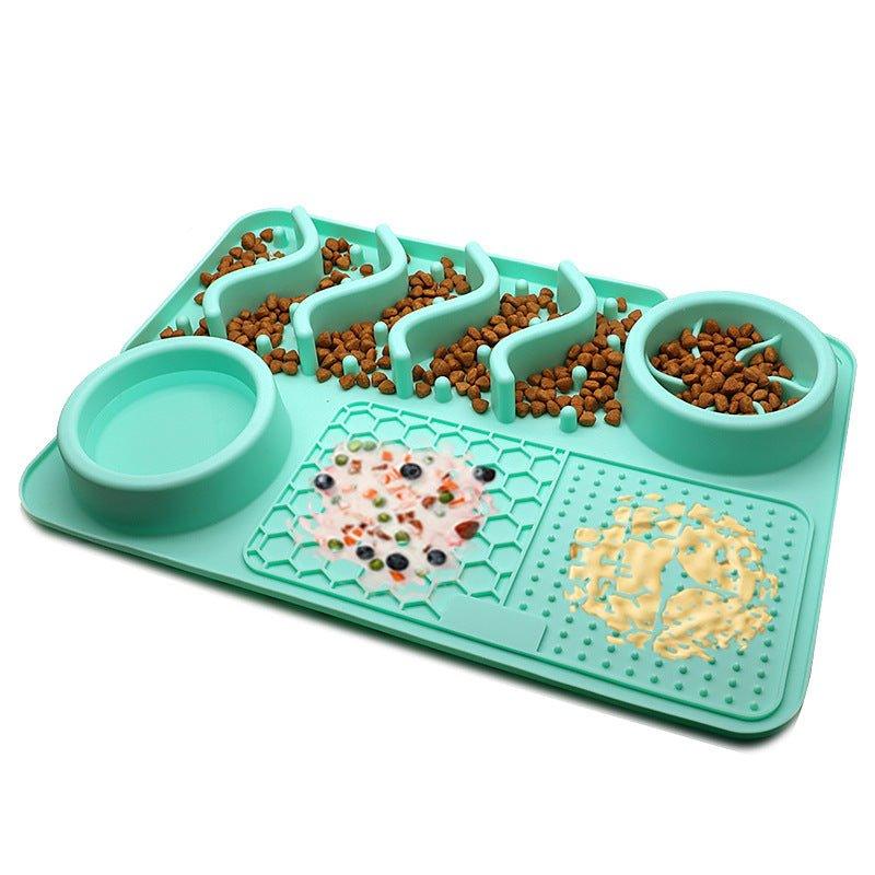 Dog Hugs Cat Silicone Licking Mat - Slow Feeder Pad for Anxiety Relief & Dental Health - Pets Perfect