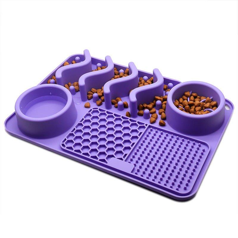 Dog Hugs Cat Silicone Licking Mat - Slow Feeder Pad for Anxiety Relief & Dental Health - Pets Perfect