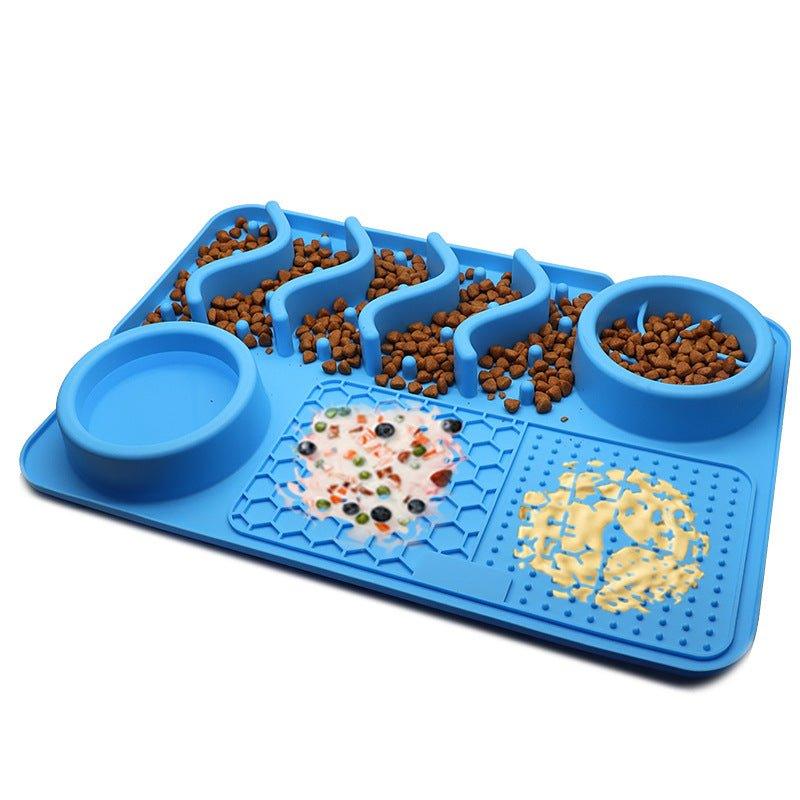 Dog Hugs Cat Silicone Licking Mat - Slow Feeder Pad for Anxiety Relief & Dental Health - Pets Perfect