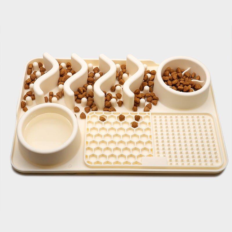 Dog Hugs Cat Silicone Licking Mat - Slow Feeder Pad for Anxiety Relief & Dental Health - Pets Perfect