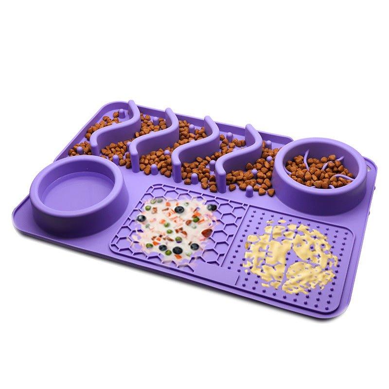 Dog Hugs Cat Silicone Licking Mat - Slow Feeder Pad for Anxiety Relief & Dental Health - Pets Perfect