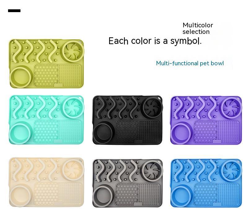 Dog Hugs Cat Silicone Licking Mat - Slow Feeder Pad for Anxiety Relief & Dental Health - Pets Perfect