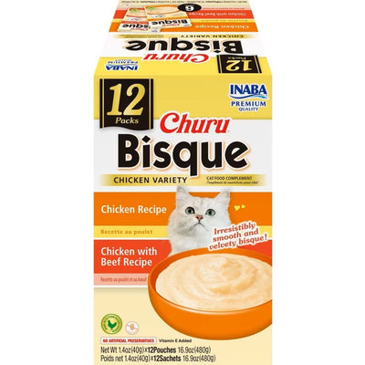 Inaba Churu Bisque Cat Food Side Dish, Single-Protein Chicken Variety
