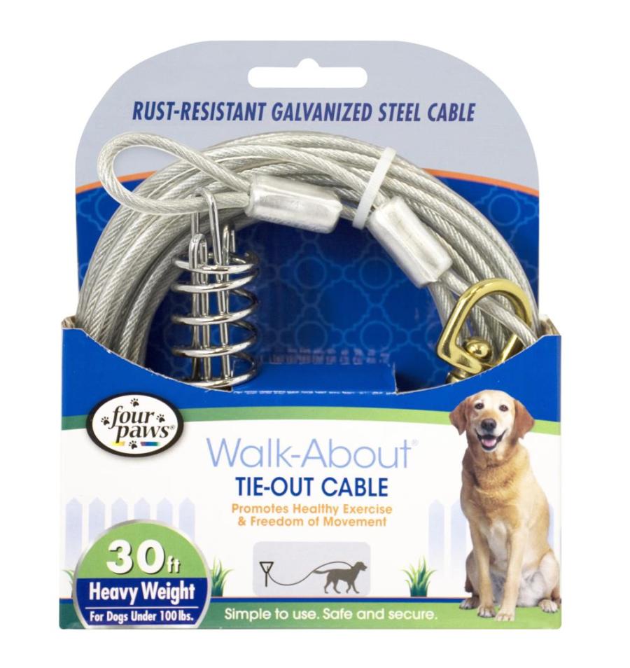 Four Paws Heavy Weight Dog Tie-Out Cable Silver, 30 ft