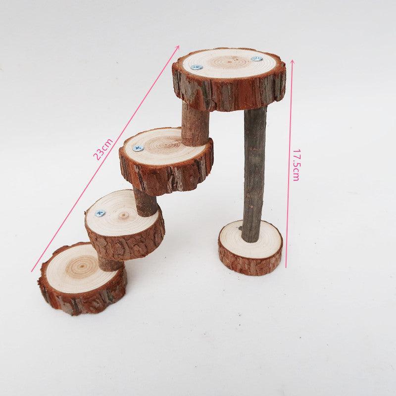 Wooden Spiral Staircase Toy for Hamsters Interactive Climbing - Pets Perfect