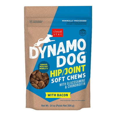 Cloud Star Dynamo Dog Hip and Joint Soft Chews Bacon and Cheese Formula Dog Treats, 14 oz. Bag