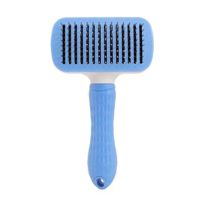 Dog Hugs Cat Self - Cleaning Cat Grooming Comb - Stainless Steel Fine Needle Comb for Cats - Pets Perfect
