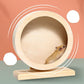 Wooden Hamster Exercise Wheel with Cork Mat - Silent Running Surface - Pets Perfect