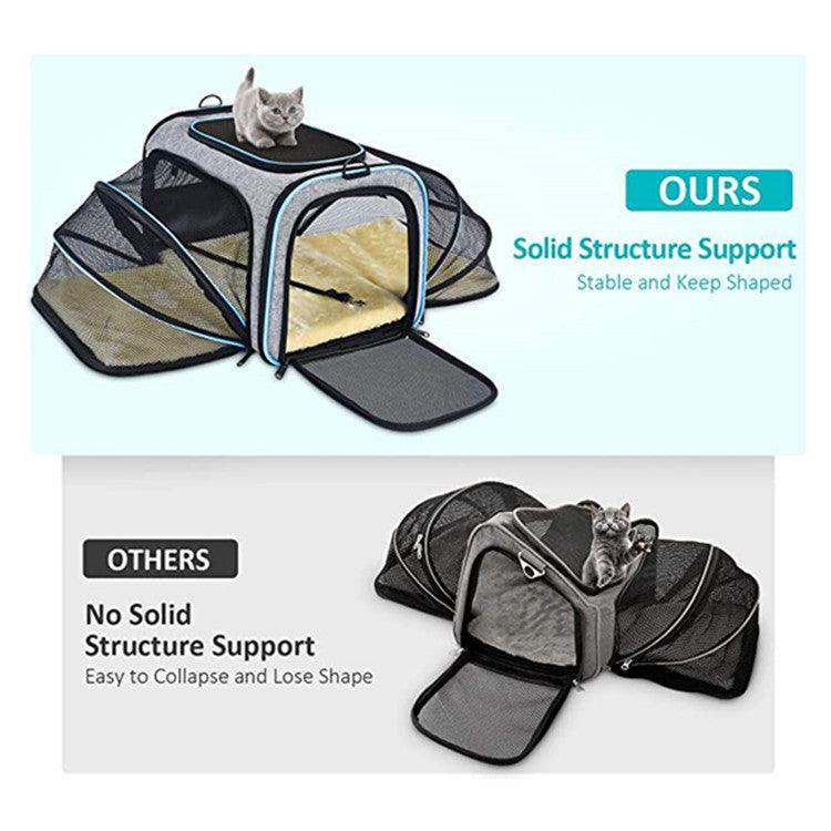 Pet Travel Haven: Expandable And Reflective Cat Carrier For Safe And Comfortable Journeys - Pets Perfect
