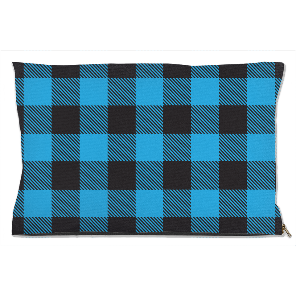 Buffalo Plaid Blue Dog Bed, Fleece/40x50 inch, view 6