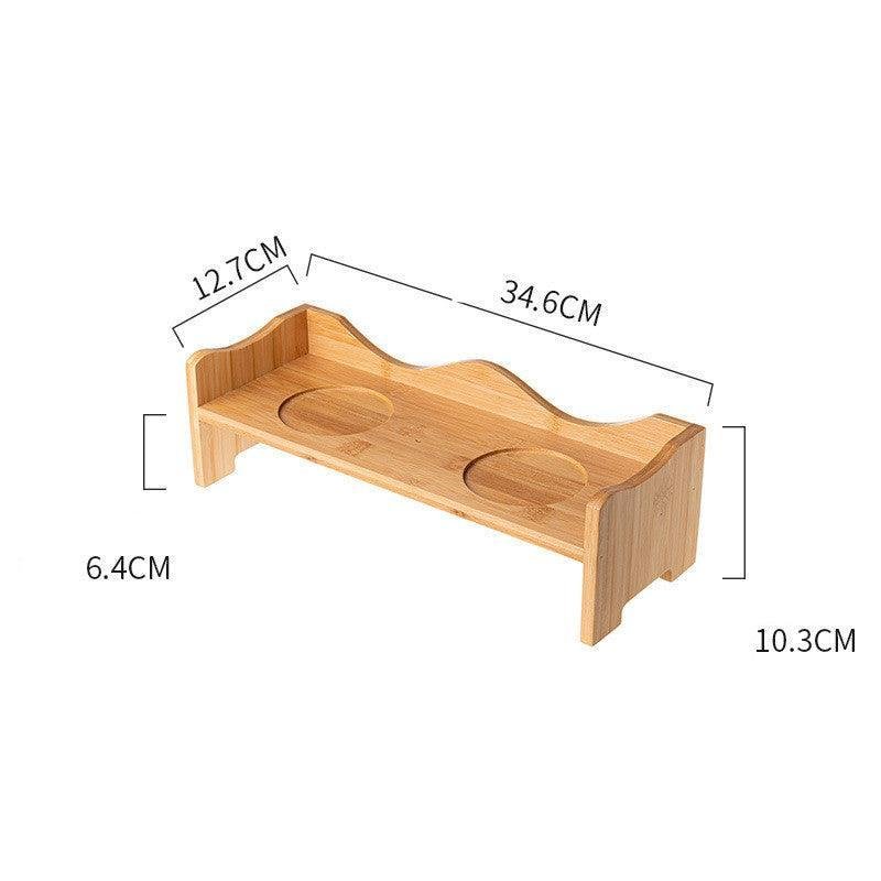 Elevated Ceramic Cat Bowl Set With Shelf - Promotes Healthy Posture And Double Feeding - Pets Perfect