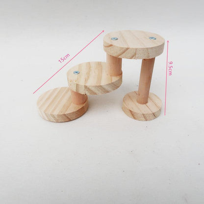 Wooden Spiral Staircase Toy for Hamsters Interactive Climbing - Pets Perfect