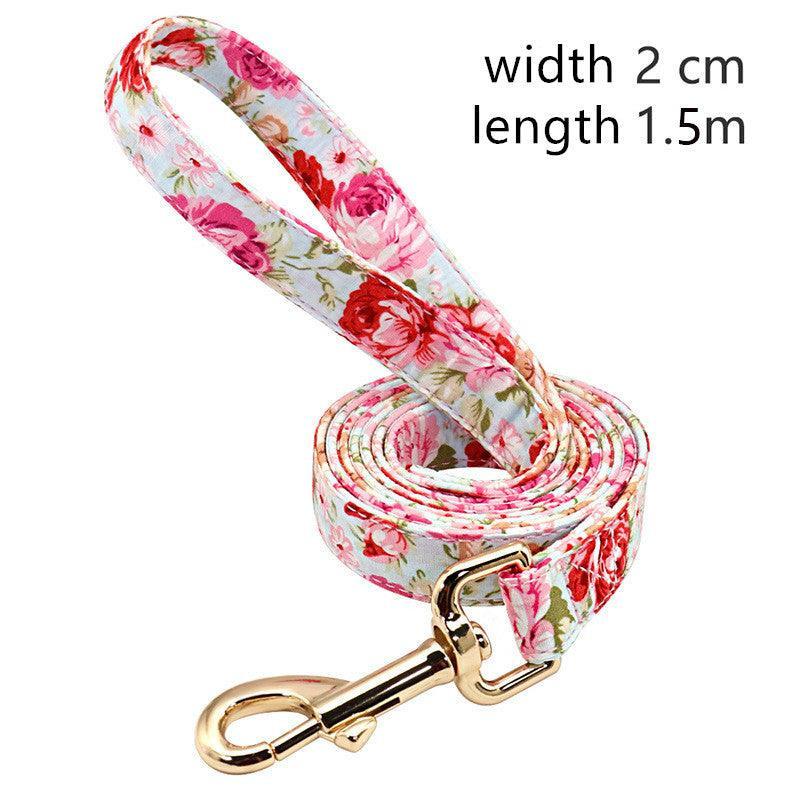Nylon Floral Dog Walking Rope - Stylish And Sturdy Leash For Your Pup - Pets Perfect