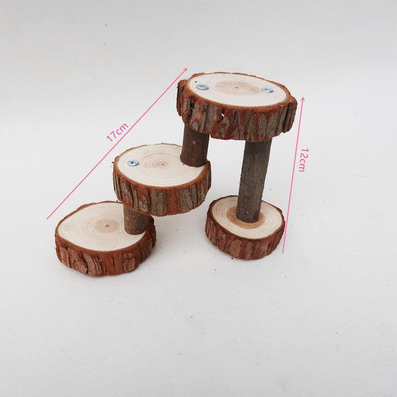 Wooden Spiral Staircase Toy for Hamsters Interactive Climbing - Pets Perfect