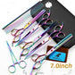 7 Inch Electroplating Color Pet Grooming Scissors - 5 - Piece Set - Pets Perfect