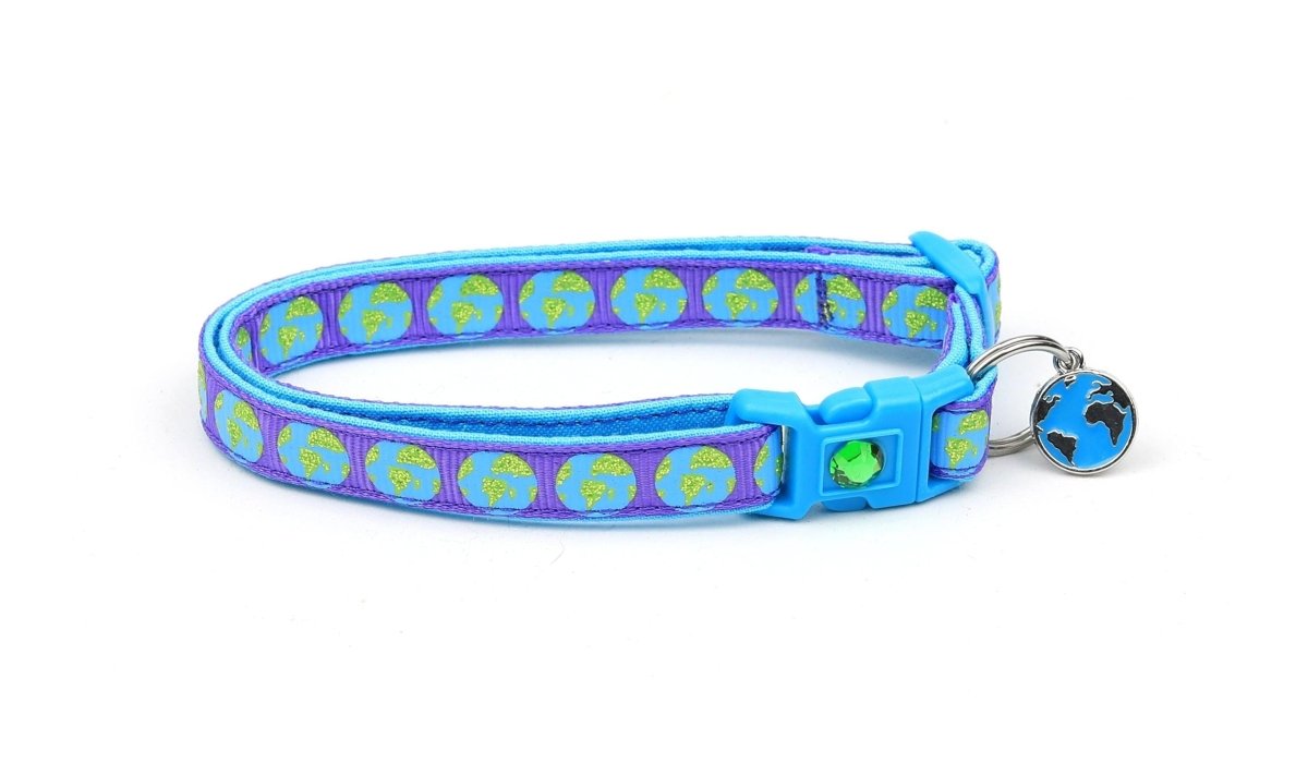 Earth on Purple Cat Collar - Pets Perfect