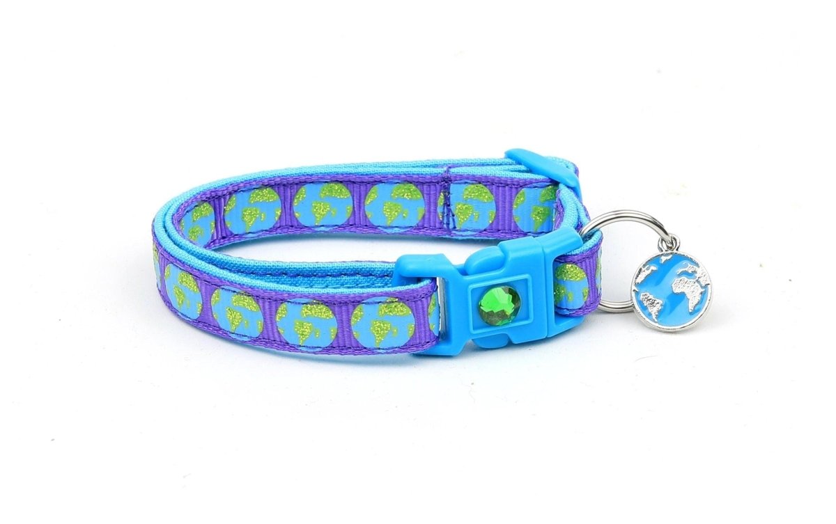 Earth on Purple Cat Collar - Pets Perfect