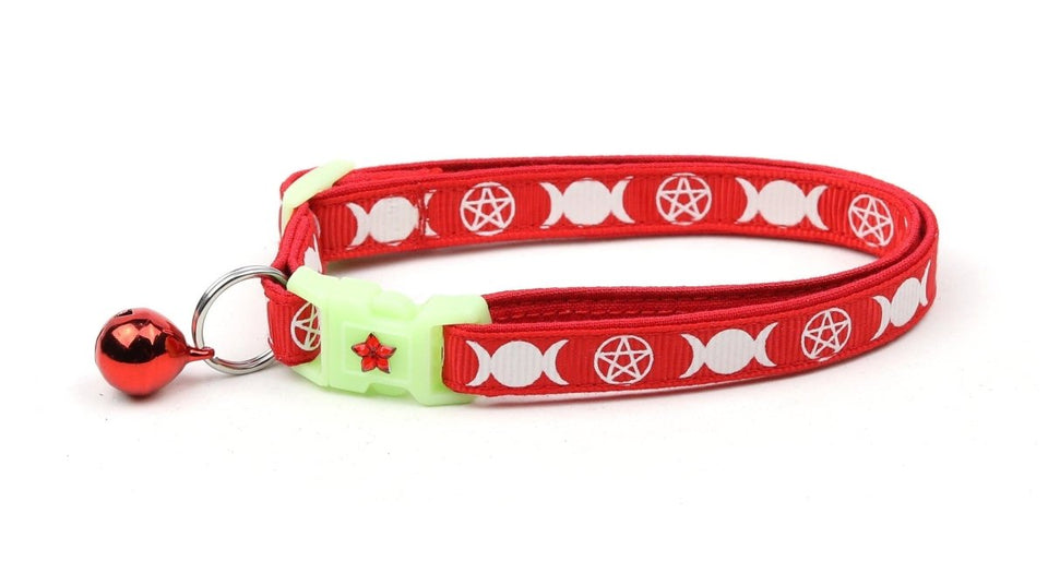 Witch's Familiar on Red Cat Collar, Small(10 lbs & Less)/Jingle Bell, view 5
