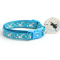 Silver Moons and Stars on Turquoise Cat Collar - Pets Perfect