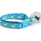 Silver Moons and Stars on Turquoise Cat Collar - Pets Perfect