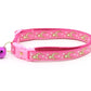 Gold Moons and Stars on Bright Pink Cat Collar - Pets Perfect